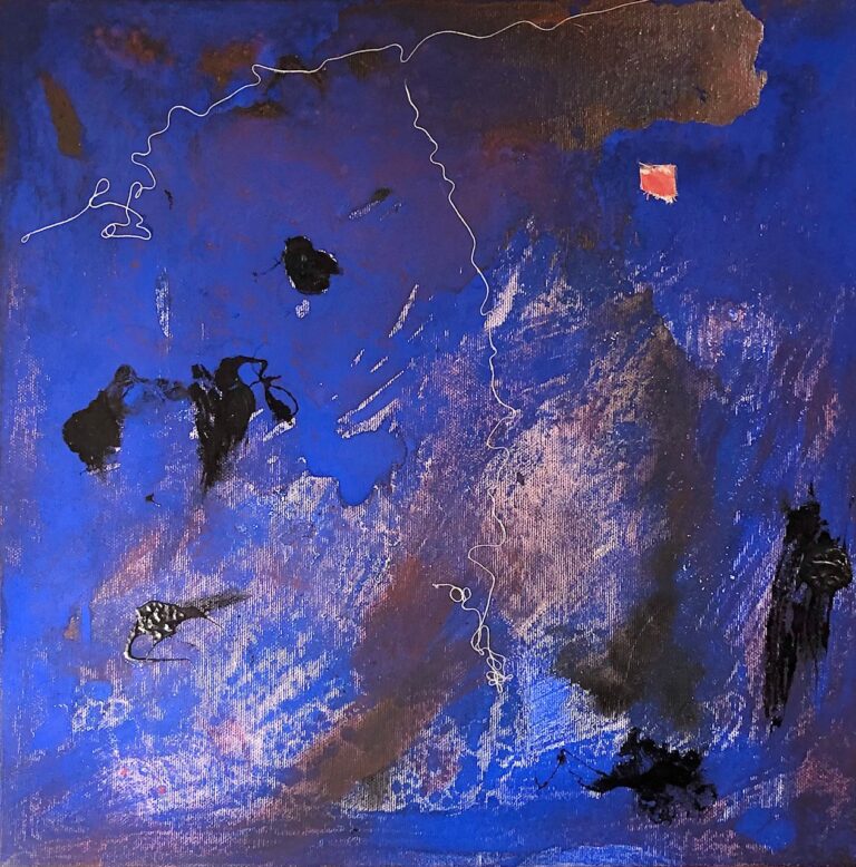 Achille Pace - olio e fili su tela - 40x40cm anno 1970