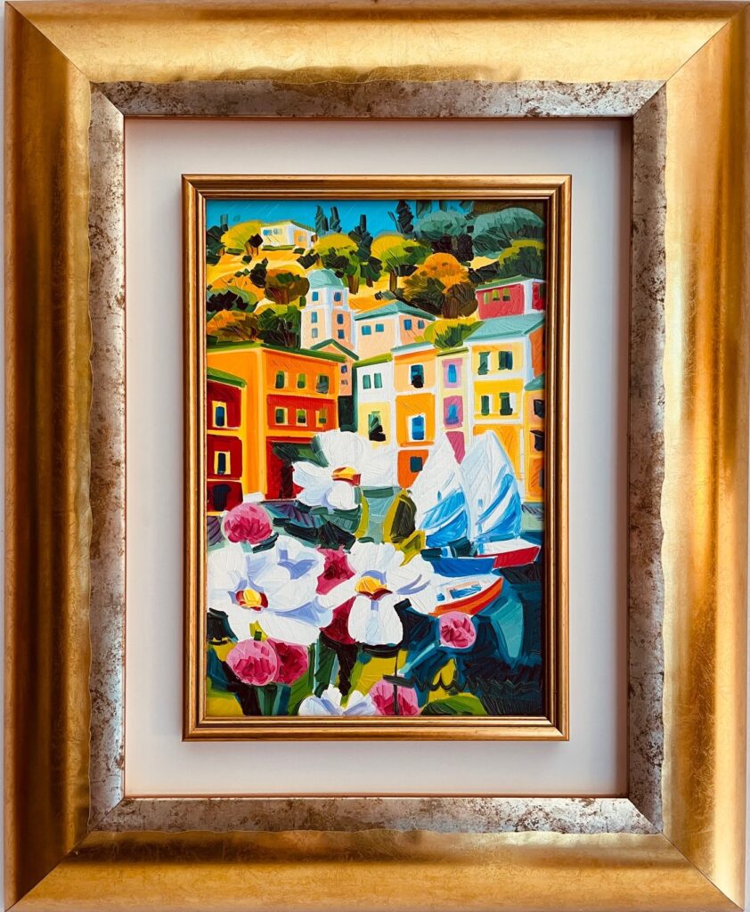 Athos Faccincani - vele in porto- olio su tela 20x30cm anno 2010