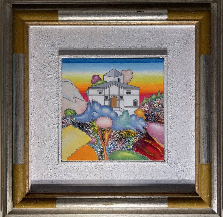 Luca Alinari- olio su tela applicata su tavola- 24x24cm anno 1990