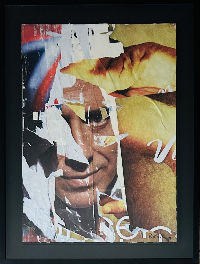 Mimmo Rotella- decollage su tela 50x70cm anno 1991