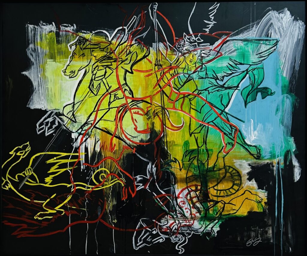 Petra Scognamiglio- Enfer- acrilico su tavola 80x120cm anno 2020