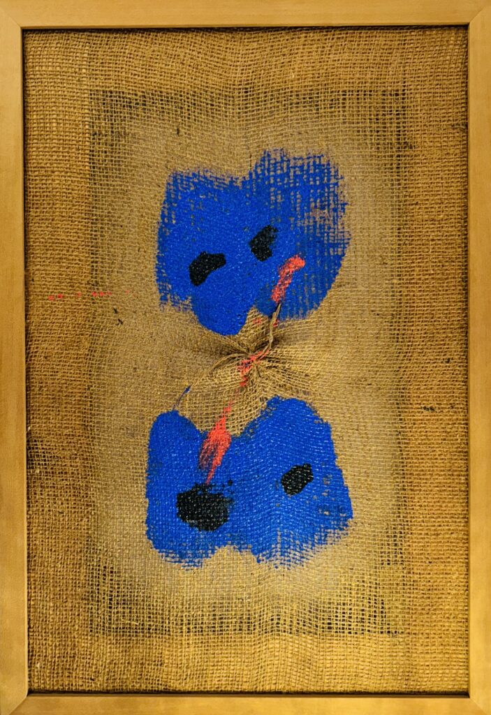 Salvatore Emblema- terre colorate su juta detessuta 40x60cm anno 2004