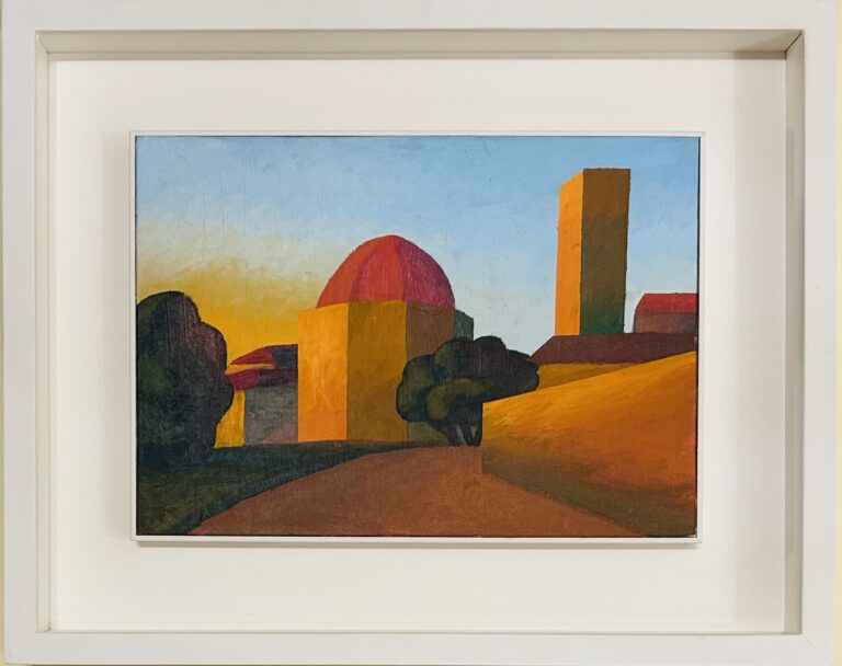 Salvatore Mangione (Salvo)- Volterra - olio su cartone telato 25x35cm anno 1993