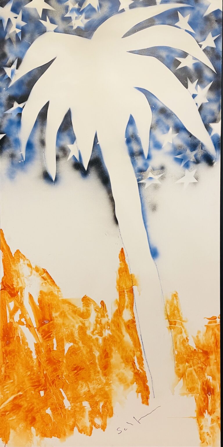 Mario Schifano- palma- smalto e spray su tela 200x100cm 1978