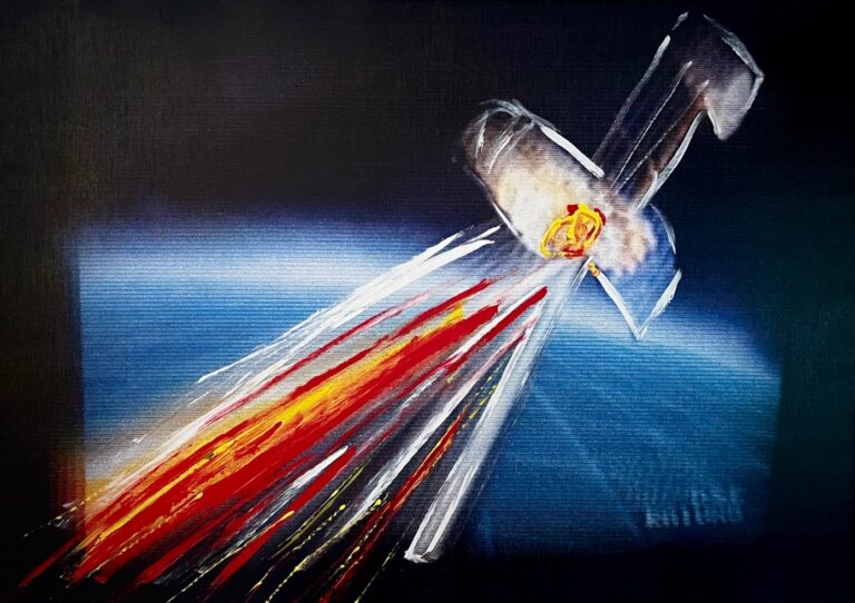 Mario Schifano- Satellite- smati su tela computerizzata- 100x70cm anno 1990-95