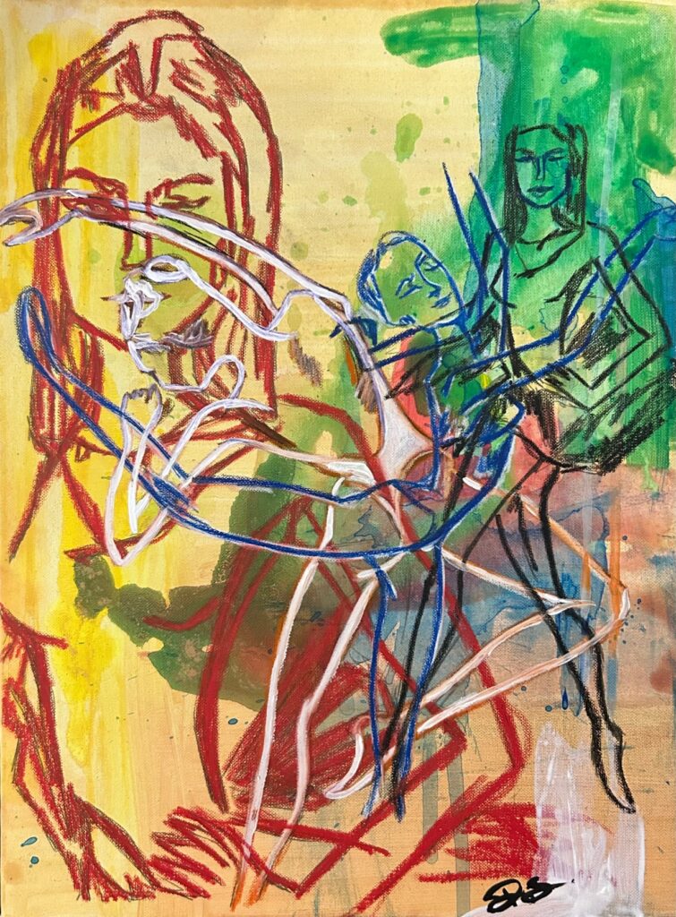 Petra Scognamiglio - Ballerine- acrilico su tela 40x30cm anno 2023