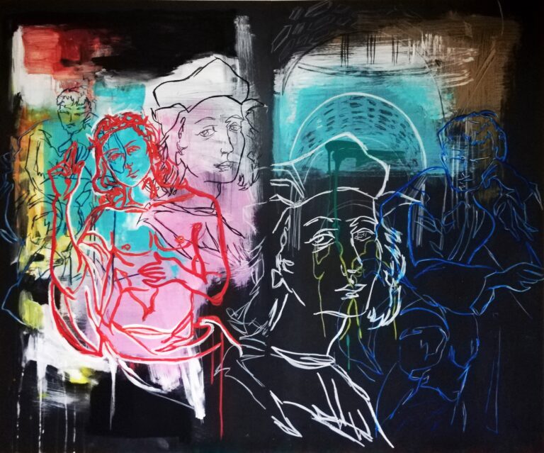 Petra-Scognamiglio-following-Raffaello-tecnica-mista-su-tavola-100x120cm-anno-2020