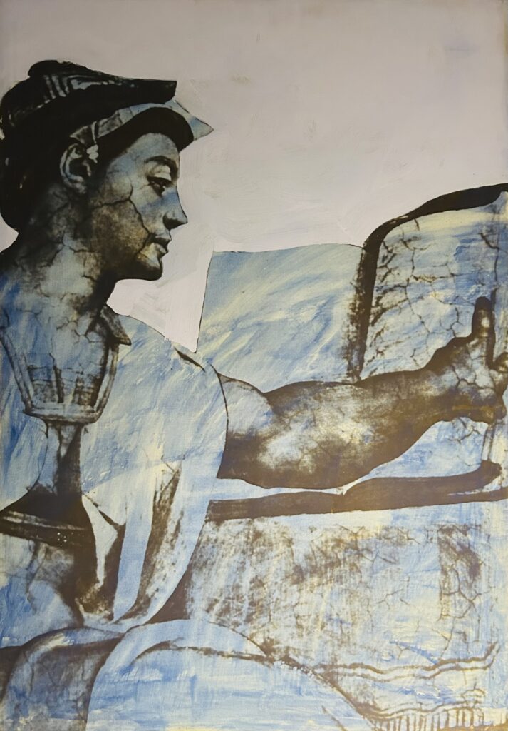 Tano Festa- acrilico su tela emulsionata- 100x70cm anno 1987