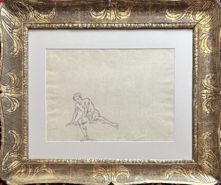 Giorgio De Chirico- Studio di figura- matita su carta 33x52cm fine anni 50