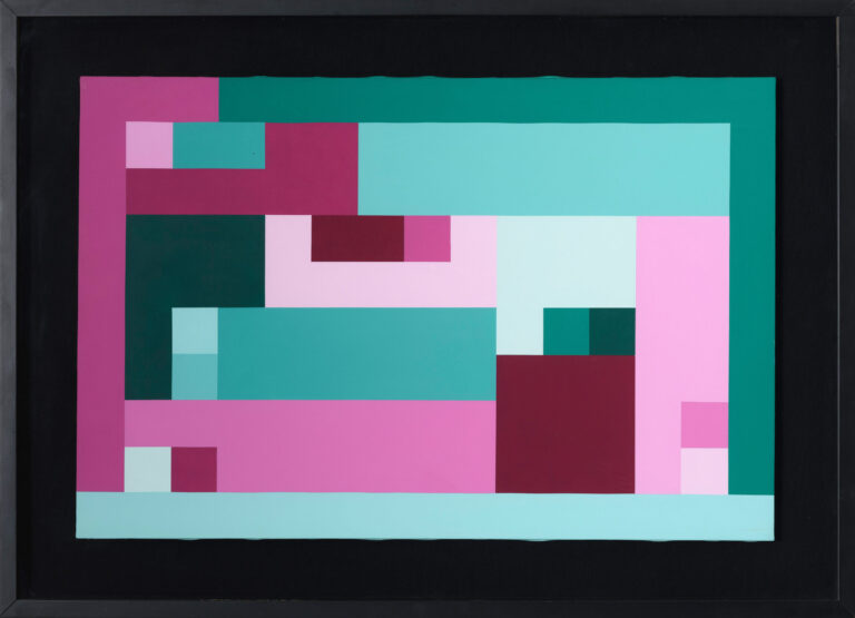 Sergio Lombardo- Mappa di Heawood a 12 colori- acrilico su tela- 50x75cm anno 2002