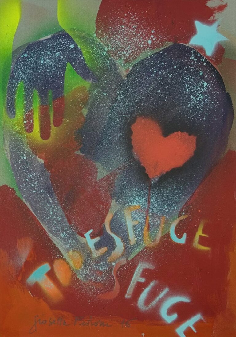 Giosetta Fioroni tecnica mista su carta 50x35cm anno 2016