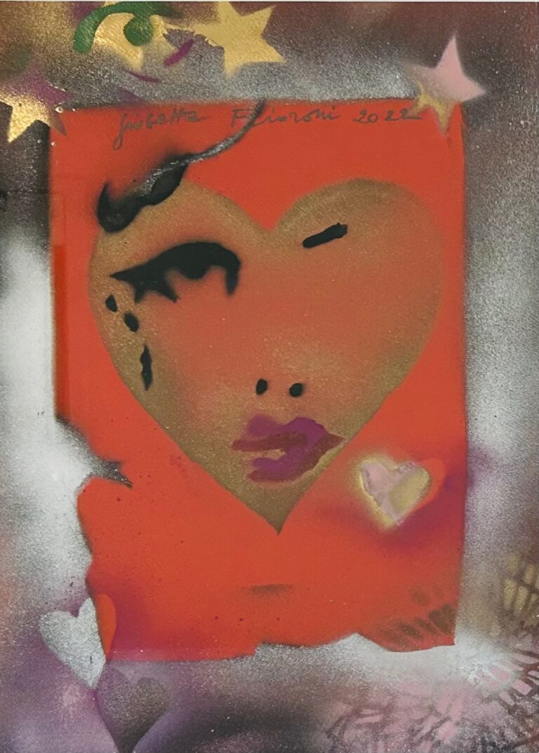 Giosetta Fioroni tecnica mista su carta 50x35cm anno 2022