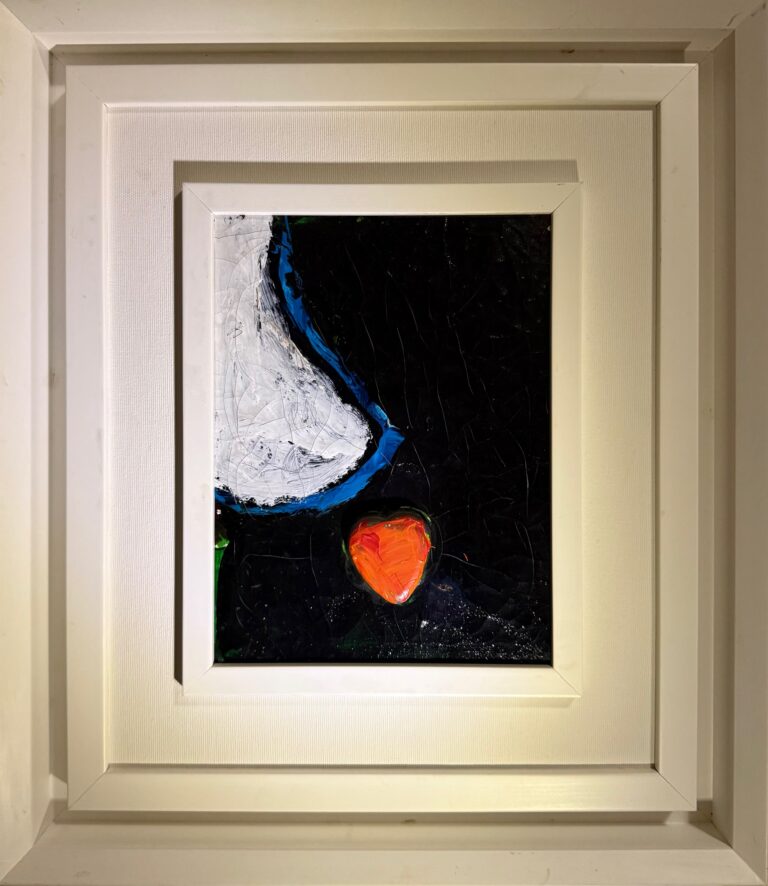 Mario Schifano - smalti e collage su tela - 18x24cm - metà anni 90